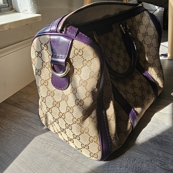 Gucci Monogram Vintage Web Medium Boston Bag - Picture 7 of 16